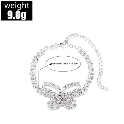 Butterfly Multi-layer Rhinestone Anklet
