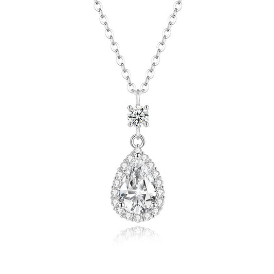 Shiny Diamond Water Drop Necklace