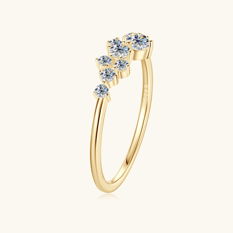 Moissanite Ring Women's Starry Sterling Silver