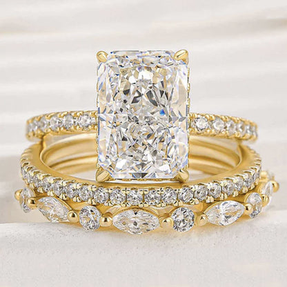 Sterling Silver Shiny Ice Flower Cut Zircon Ring