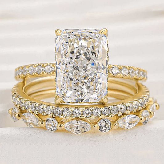 Sterling Silver Shiny Ice Flower Cut Zircon Ring