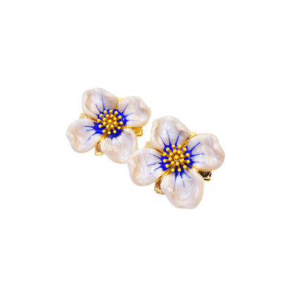 Enamel Flower Stud Earrings