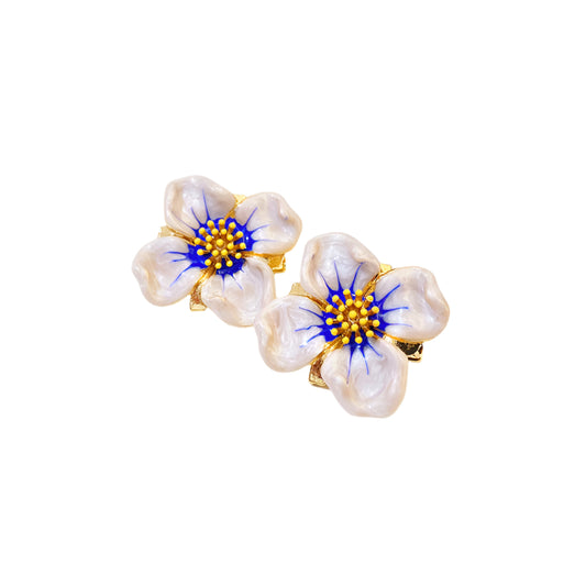 Enamel Flower Stud Earrings