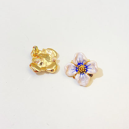 Enamel Flower Stud Earrings