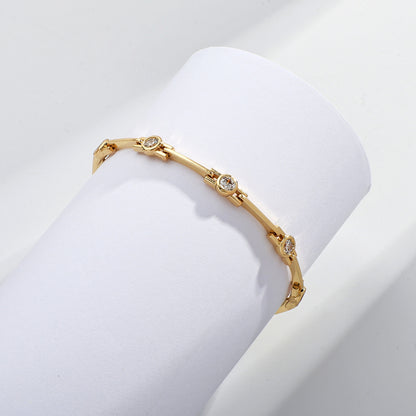 14K Real Gold Inlaid Zirconium Bracelet
