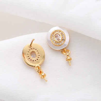 Silver Pearl Stud Earrings